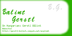 balint gerstl business card